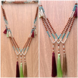 mix beads rudraksha stone tassels necklaces new design shipping free